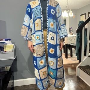 Hand Made Cotton Crochet Sweater Coat